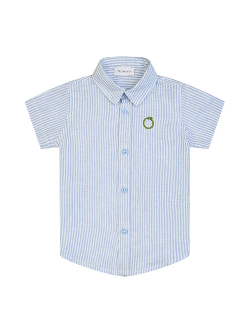 Camicia a righe TRUSSARDI | TIP25038CABLU BIANCO